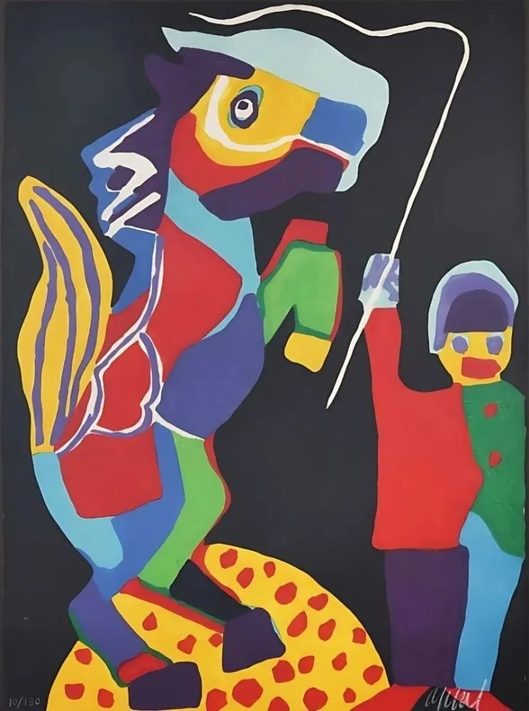 Xilogravura Appel - On voit marcher toutes les Couleurs