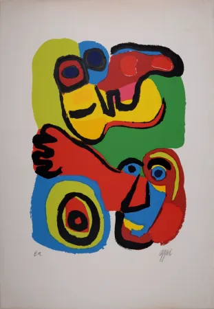 Litografia Appel - Seeing Eyes, 1975 - Hand-signed