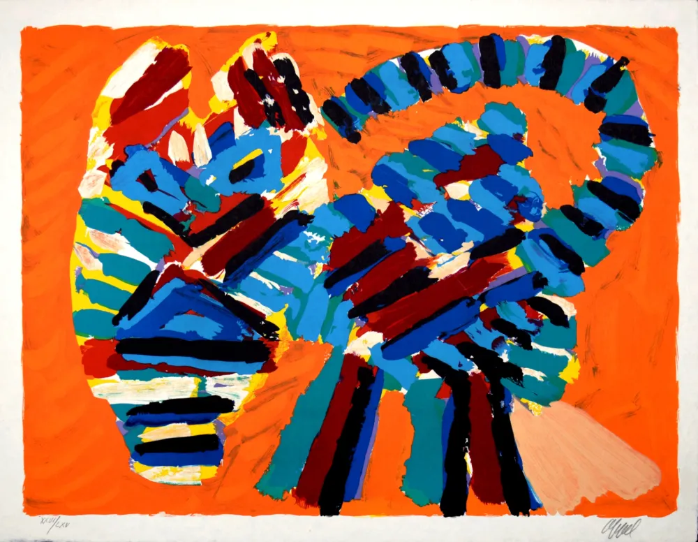 Litografia Appel - Sunshine Cat, 1978 - Hand-signed!