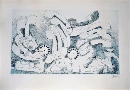 Litografia Arman - Les téléphones