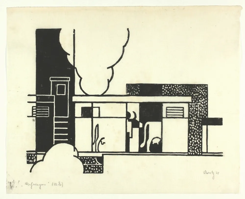 Xilogravura Arntz - Viehwagen (Cattle wagon)
