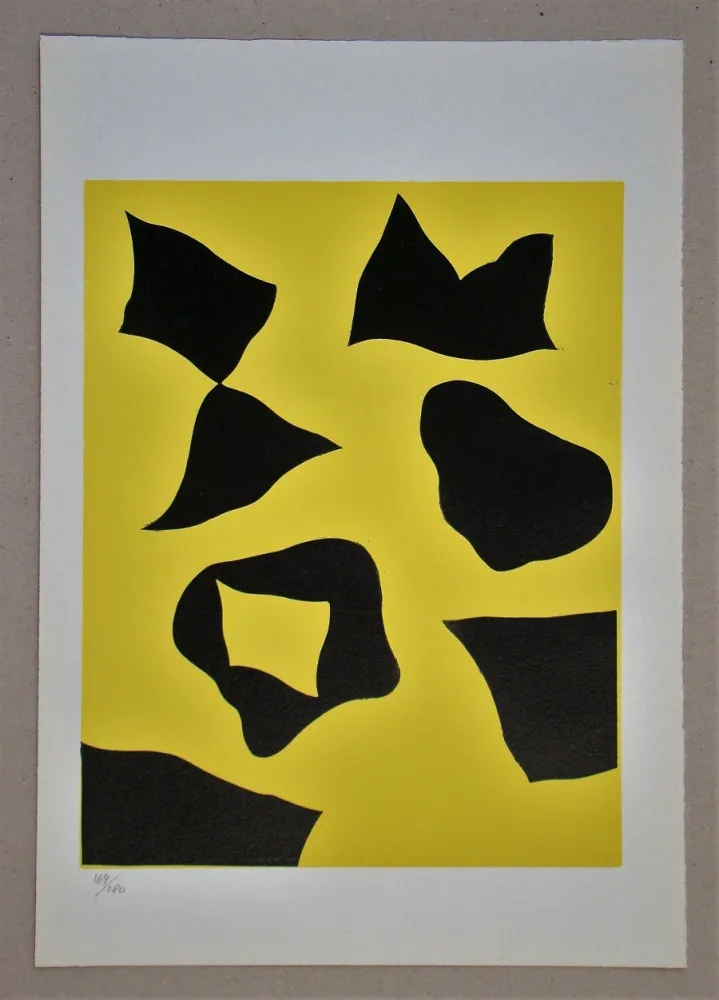 Xilogravura Arp - Es schneit nach oben