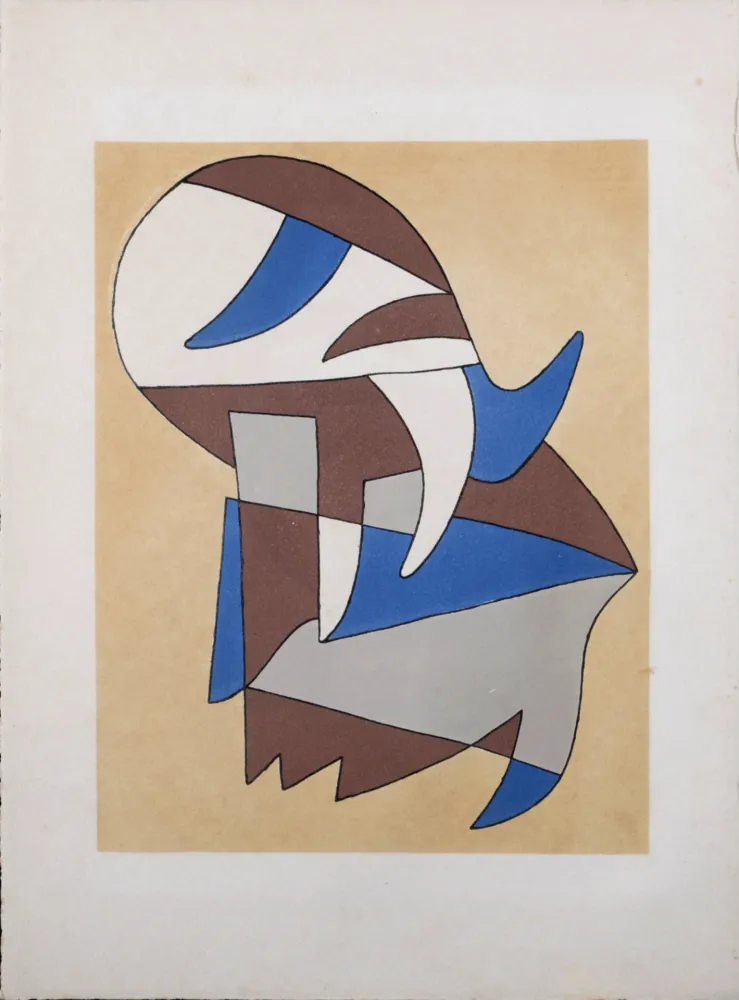 Litografia Arp - Jean Arp & Alberto Magnelli  - Untitled Collaboration, Aux Nourritures Terrestres, 1950 