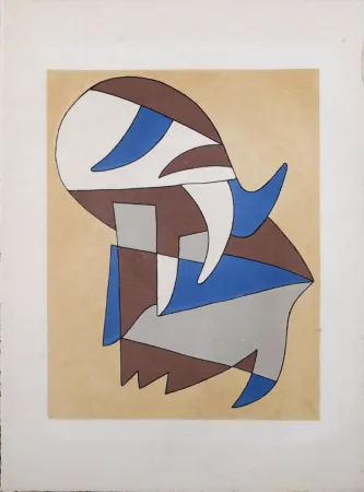 Litografia Arp - Jean Arp & Alberto Magnelli  - Untitled Collaboration, Aux Nourritures Terrestres, 1950 
