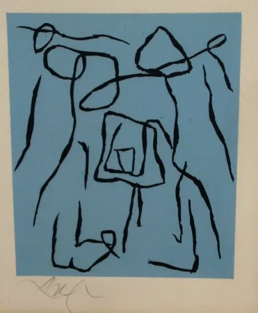 Xilogravura Arp - Le rideau