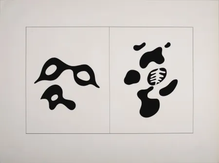 Serigrafia Arp - Lunettes et lorgnon - le squelette et son entourage, 1928-1959