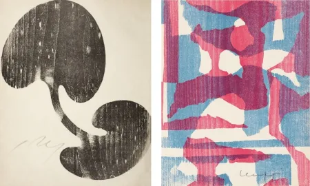 Xilogravura Arp - Siamesisches Blatt : ONZE PEINTRES VUS PAR ARP. 1949. Deluxe.