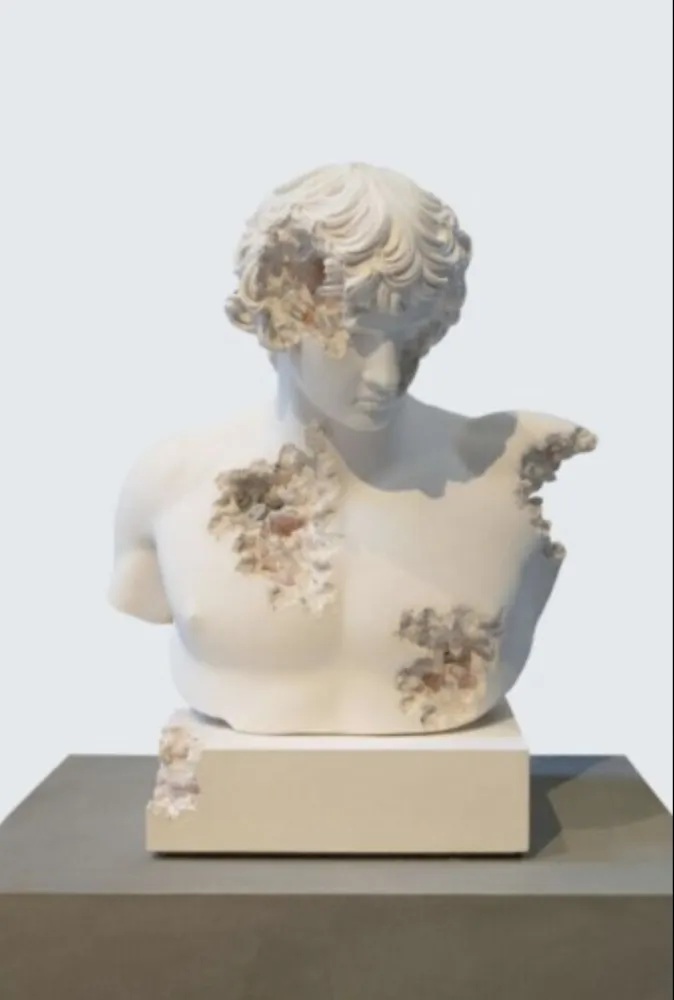 Múltiplo Arsham - Rose Quartz Eroded Bust of Antinous