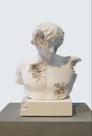 Múltiplo Arsham - Rose Quartz Eroded Bust of Antinous