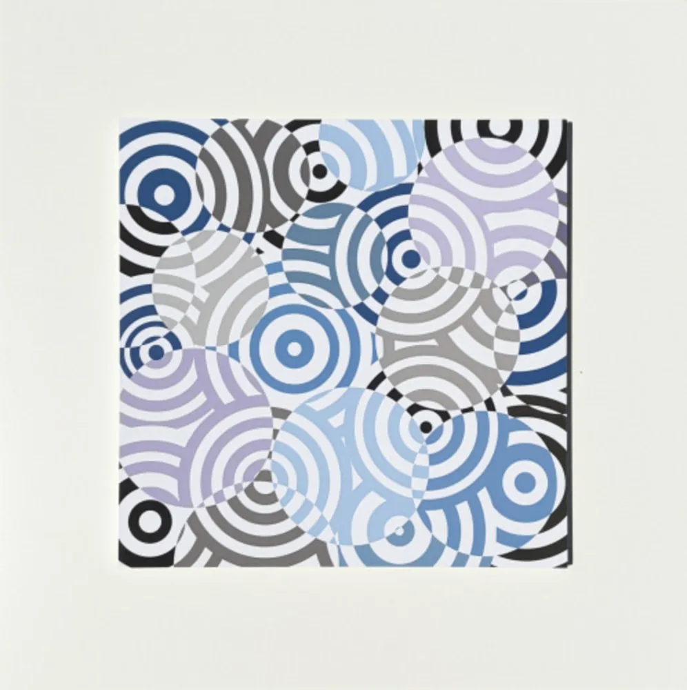 Múltiplo Asis - Interferences cercles de couleurs Gris Bleu
