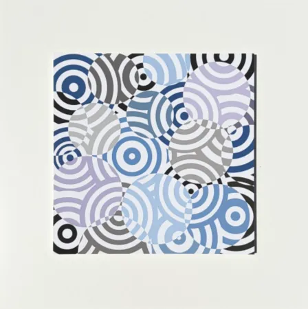 Múltiplo Asis - Interferences cercles de couleurs Gris Bleu
