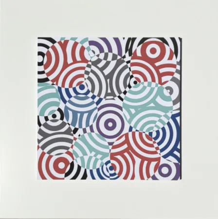 Múltiplo Asis - Interferences cercles de couleurs Gris Rouge