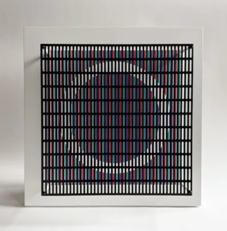 Múltiplo Asis - Vibration cercles mauve, rouge et turquoise