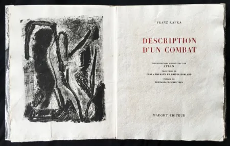 Livro Ilustrado Atlan - F. Kafka. DESCRIPTION D'UN COMBAT. Lithographies originales d'Atlan (1946)