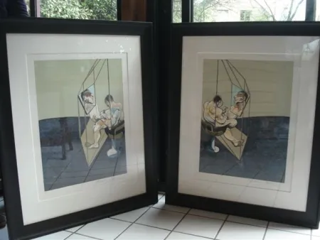 Litografia Bacon - 3 studies of the male back