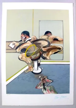 Litografia Bacon - Figure Writing Reflected In A Mirror