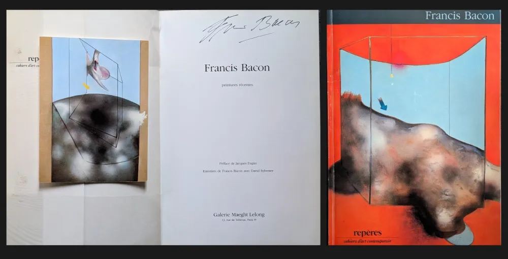 Livro Ilustrado Bacon - Hand-Signed catalog - Peintures Récentes - Hand-Signed catalog with invitation, 1984