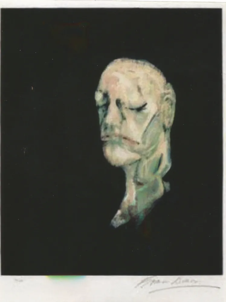 Litografia Bacon - Study portrait after the life mask of William Blake