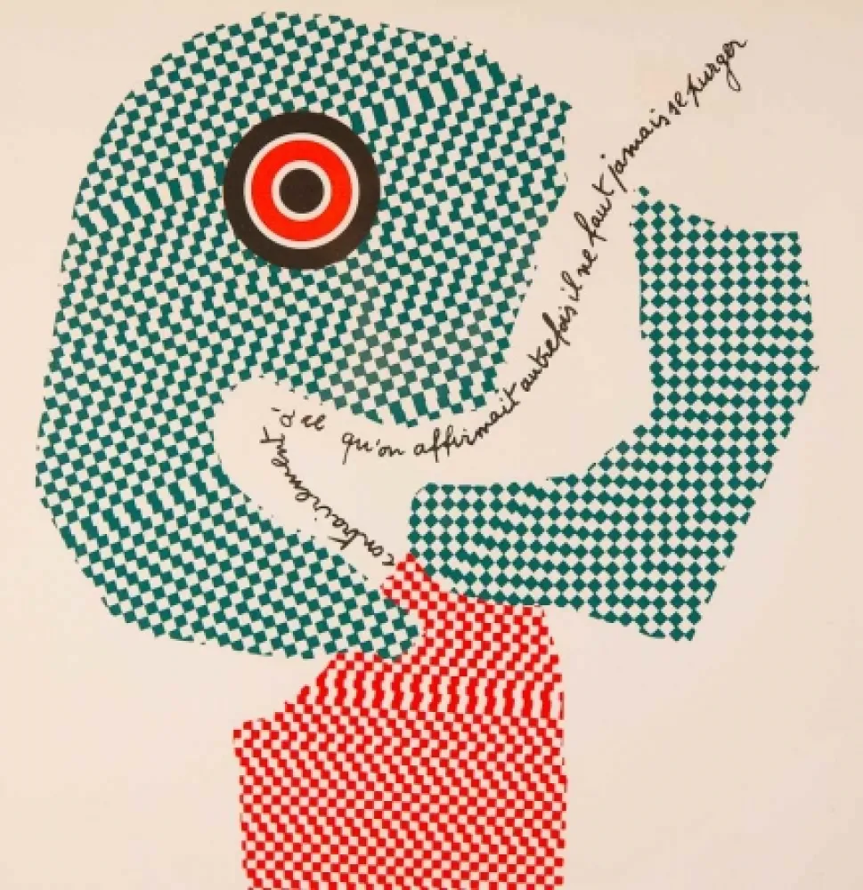 Litografia Baj - Due facce