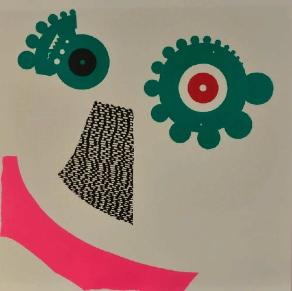 Litografia Baj - Due facce