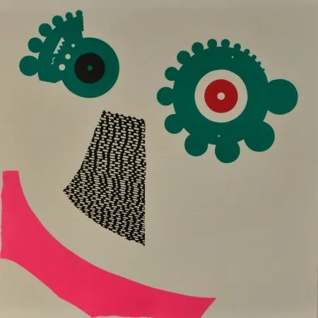 Litografia Baj - Due facce