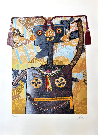 Sem Técnica Baj - Enrico Baj (1924 – 2003) – Marie Françoise Cathérine de Beauvan-Craon Marchesa di Boufflers (1711 – 1786) – Mixed media in colour and collage – 1976
