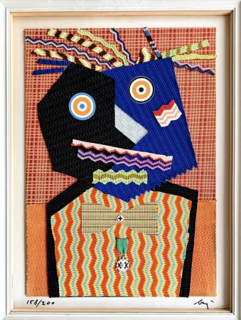 Múltiplo Baj - Enrico Baj (1924-2003) – Mr. Dupont De Nemours – Fabrics and collage on board – 1969