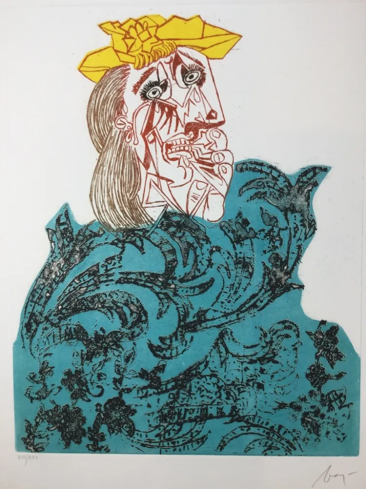 Água-Forte Baj - Femme en pleurs