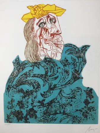 Água-Forte Baj - Femme en pleurs