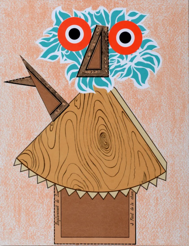 Litografia Baj - Hibou, 1975