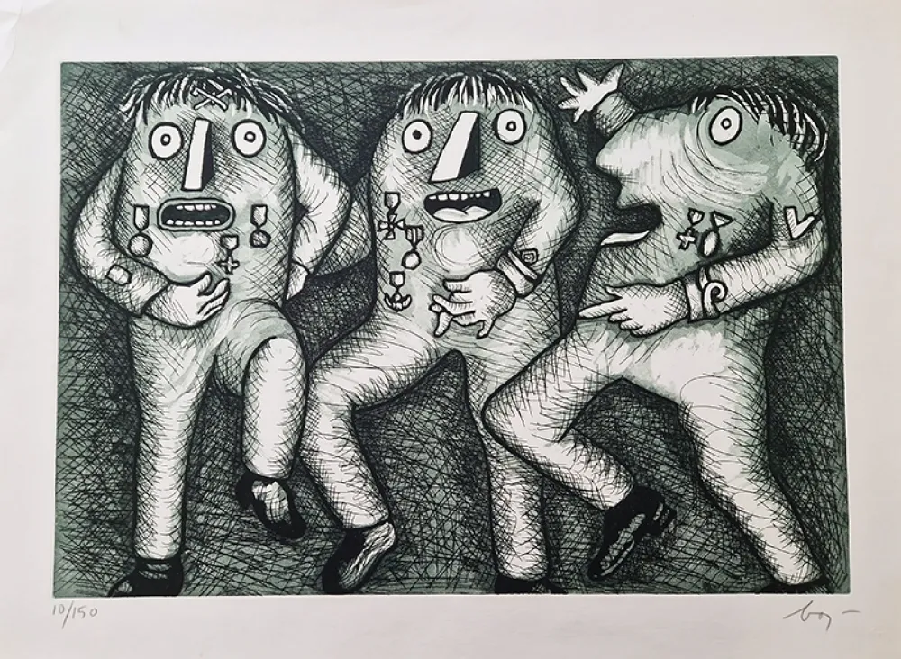 Água-Forte Baj - Nixon parade III