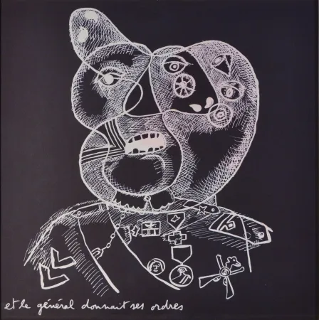 Litografia Baj - Testa di Generale