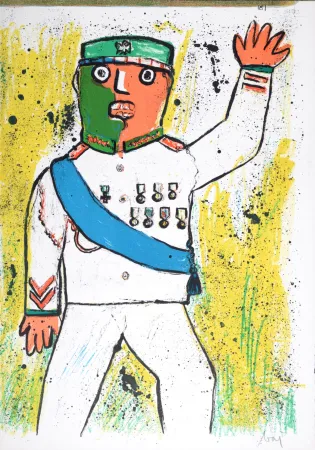 Litografia Baj - Universe in Man, 1964 (Hand-signed)