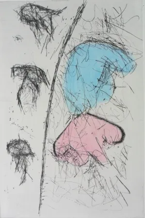 Gravura Balle - Etching with watercolour