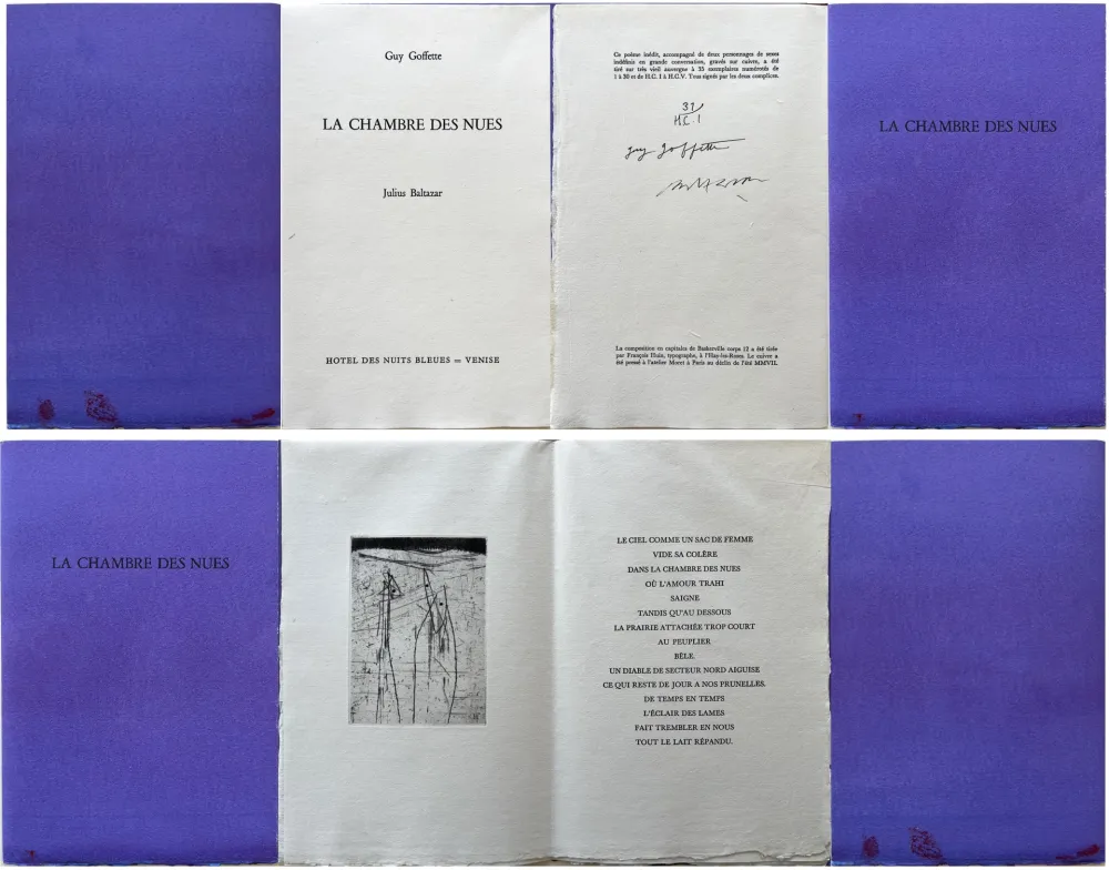 Água-Forte Baltazar - Guy Goffette: LA CHAMBRE DES NUES. Poème inédit (2007)