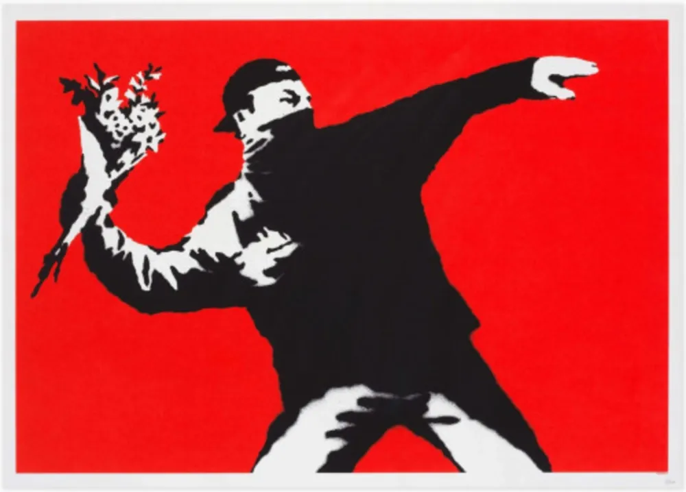 Serigrafia Banksy - Love Is In The Air (Unsigned)