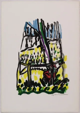 Litografia Bartolini - Anna nei boschi