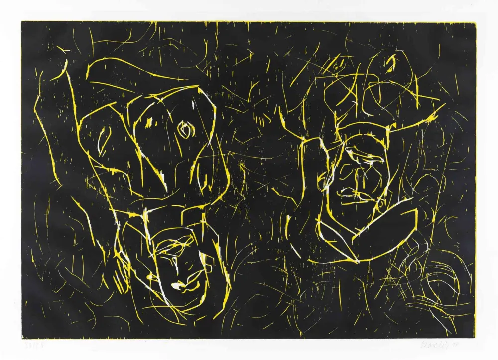 Xilogravura Baselitz - Woman and woman