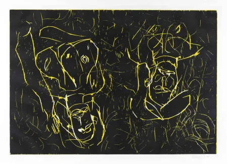 Xilogravura Baselitz - Woman and woman