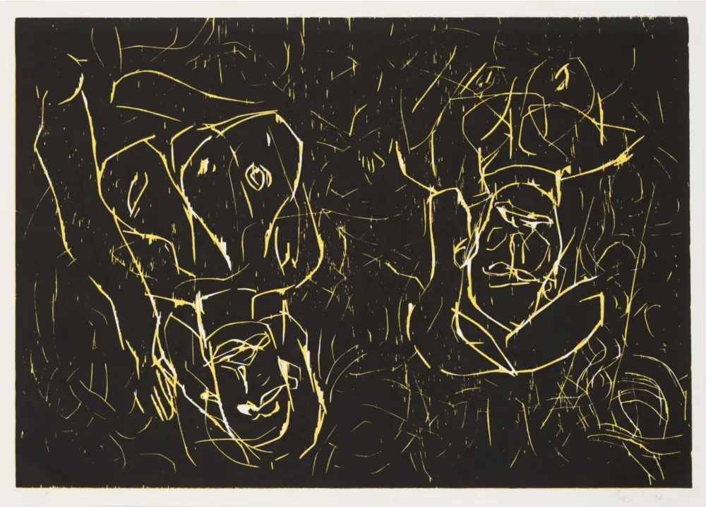 Xilogravura Baselitz - Woman and woman