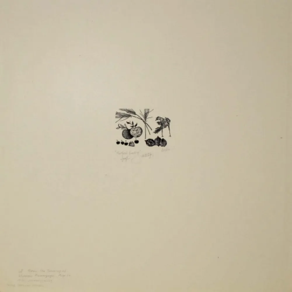 Xilogravura Baskin - New Year's Greeting / Still Life, from A Poem Called the Tunning of Elynour Rummynge