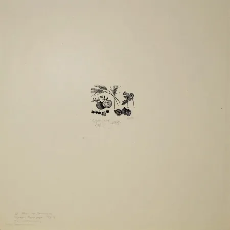 Xilogravura Baskin - New Year's Greeting / Still Life, from A Poem Called the Tunning of Elynour Rummynge