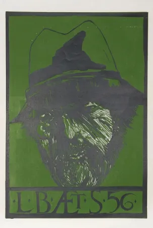 Linogravura Baskin - Self Portrait - 