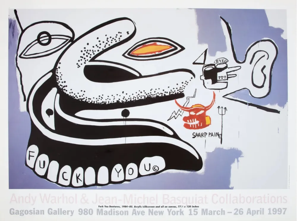 Cartaz Basquiat - Andy Warhol - Fuck You Dentures