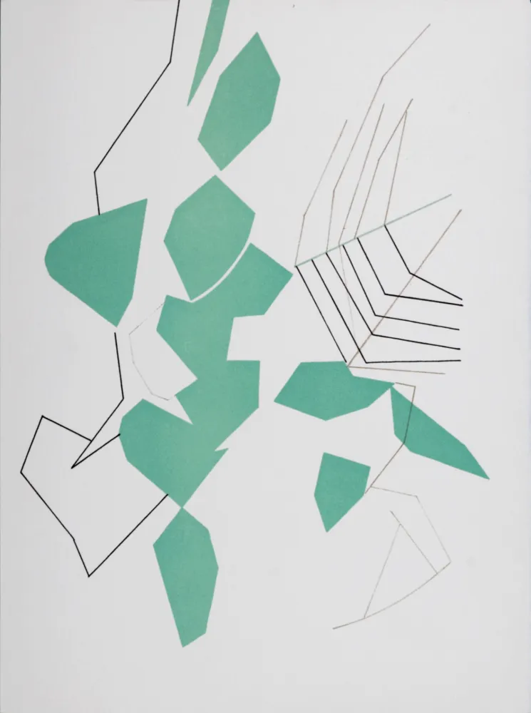 Litografia Beaudin - Feuilles évadées, 1972
