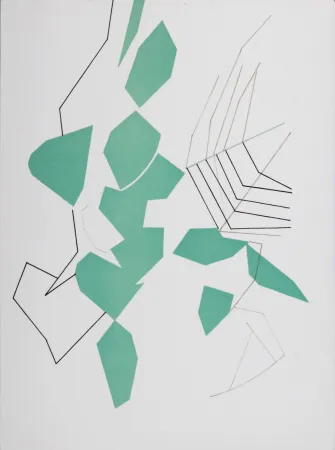 Litografia Beaudin - Feuilles évadées, 1972