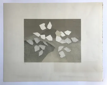 Litografia Beaudin - Sans titre (Composition à dominante marron et beige)