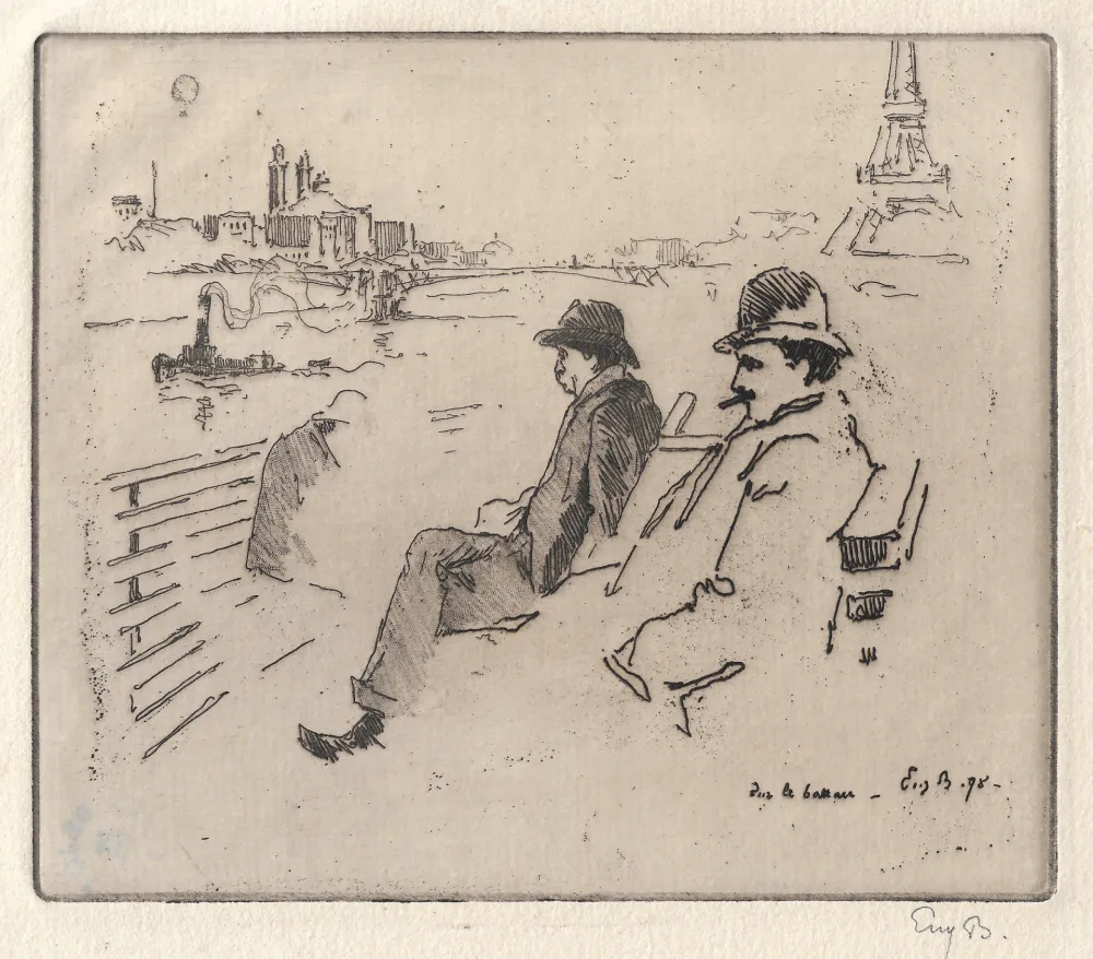 Gravura Bejot - Sur le bateau