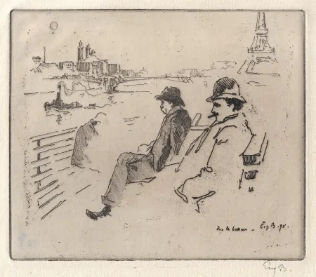 Gravura Bejot - Sur le bateau