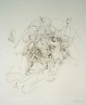 Gravura Bellmer - Dialogue entre un prêtre et un moribond